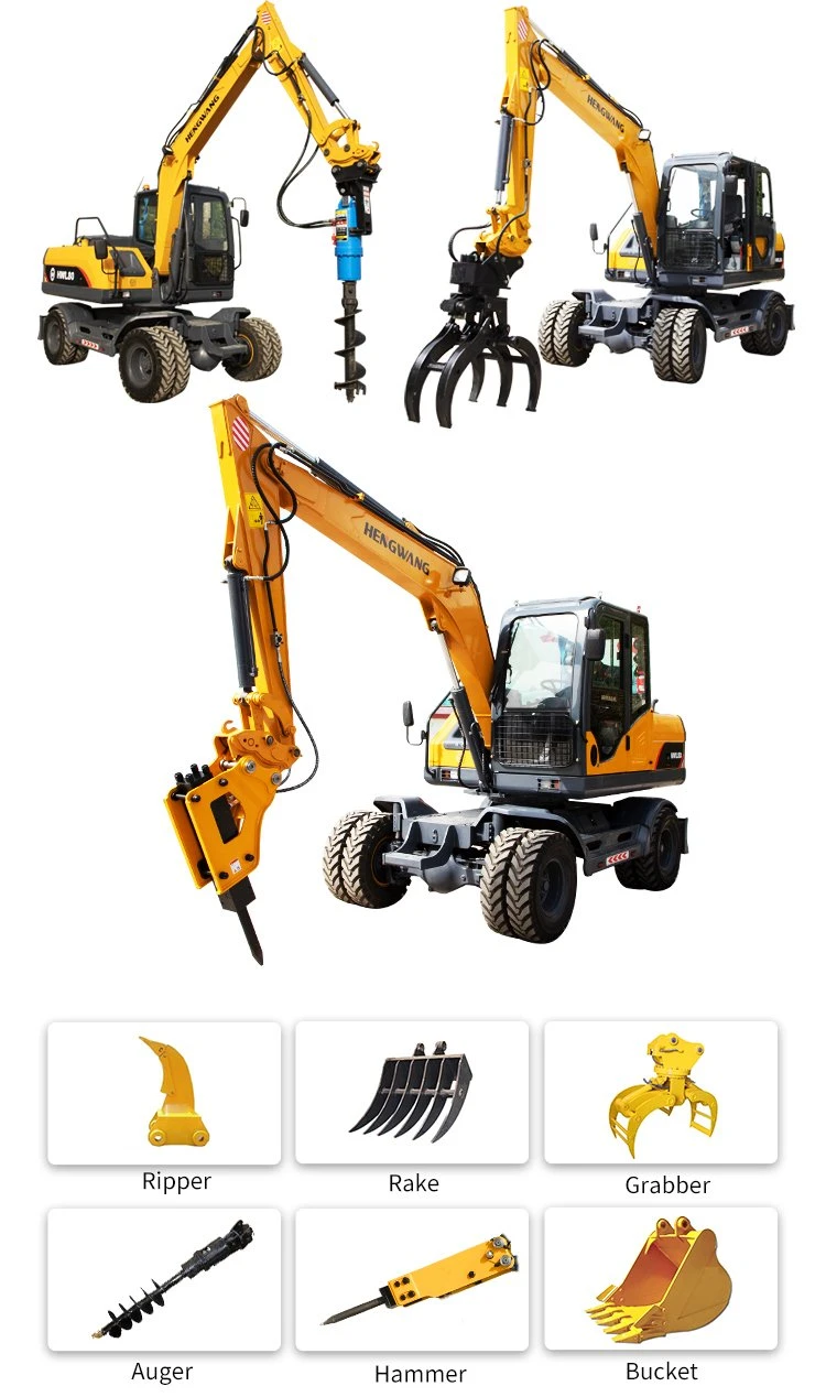 China Forestry Backet Capacity 0.28m3 Wheel Excavator Suit for Construction Project