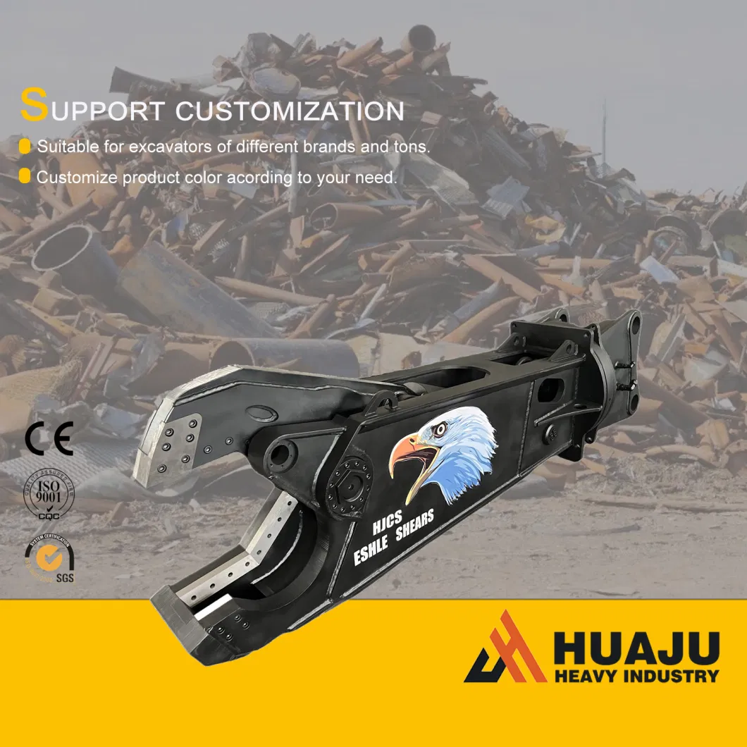 Huaju New Scrap Cutter Shear Metal Scrap Steel Excavator Hydraulic Eagle Shears