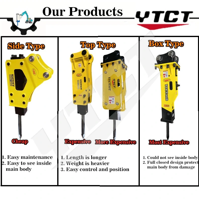 High Quality Side Ytct Hydraulic Breaker 19-25ton Drilling Rod and Concrete Excavator Construction Machinery