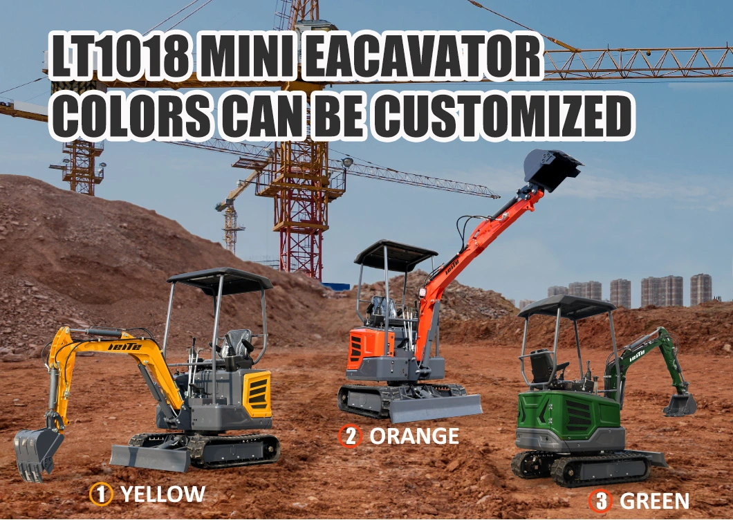 Construction Machinery Electric Hydraulic Micro Mini Digger 1.5t 2t 1t 0.8 1.2 1.7 2 Ton 1ton Smallest Bagger Excavator