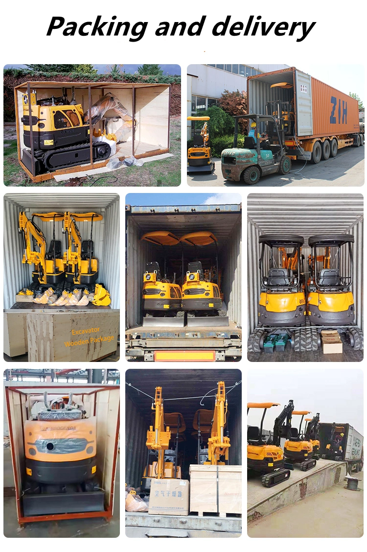 Mini 0.8t Rubber Crawler Excavator, Ordinary Engine Hydraulic Diesel Garden Mini Excavator