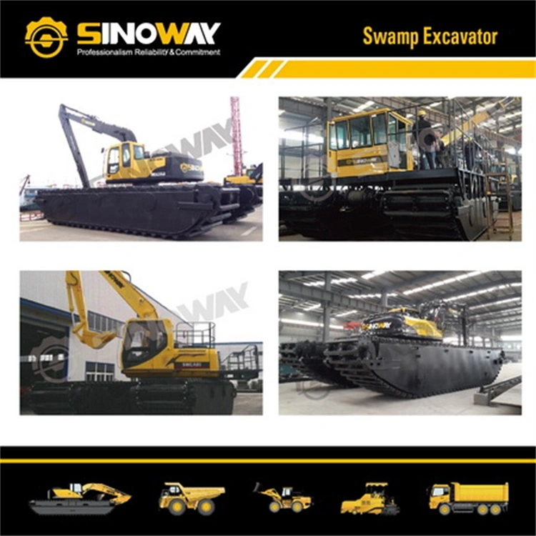 Best Price Long Reach Land and Water Excavator with Floating Tank Pontoon Tracks Mini River Amphibious Swamp Buggy with Backhoe and Dredging Pump for Sale