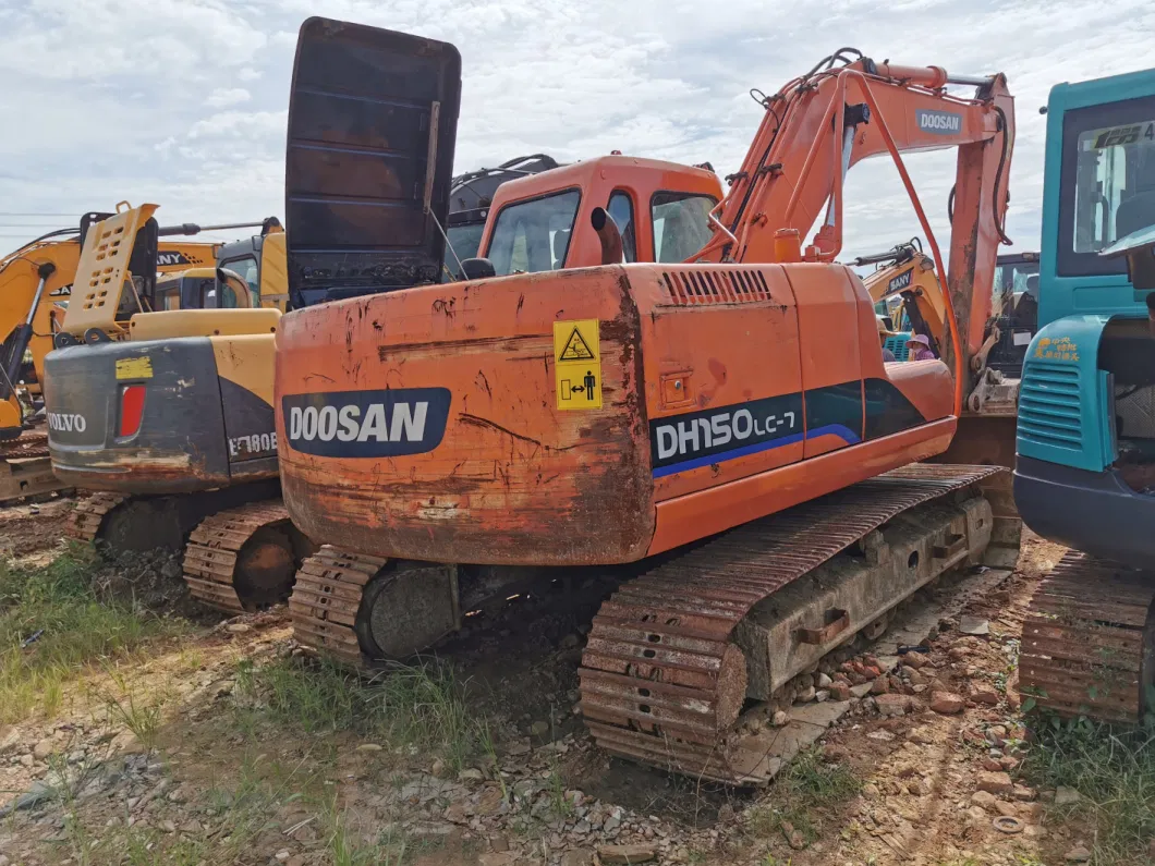Second Hand Machine Doosan Medium Hydraulic Digger Excavator Dh150-7
