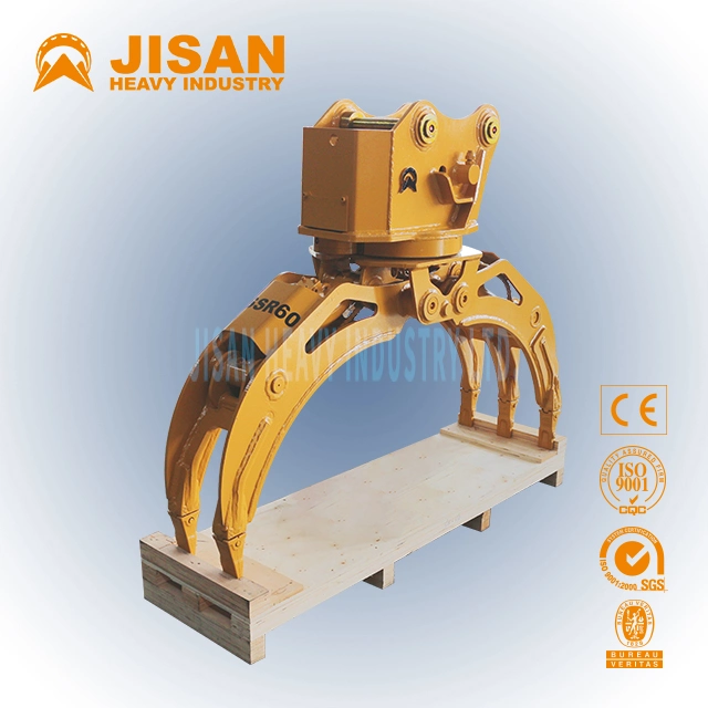 Hydraulic Log Grapple for Excavator/Excavator 360 Degree Rotating Rock Gripper