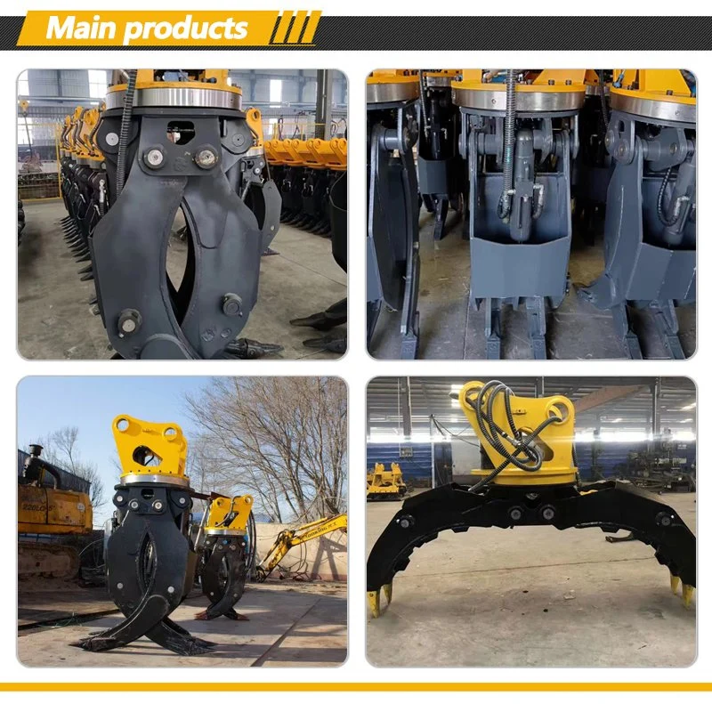 Hydraulic Rotating Rock Stone Grapple with 5 Fingers Stone Grapples Rock Grapples Mechanical Grabber for Excavator Quick Installation Grabber Excavator