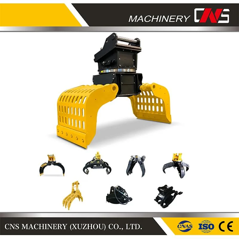 High Quality Hydraulic Rotary Excavator Selector Sorting Grab Demolition Grapple Attachments Rock Sorting Grab