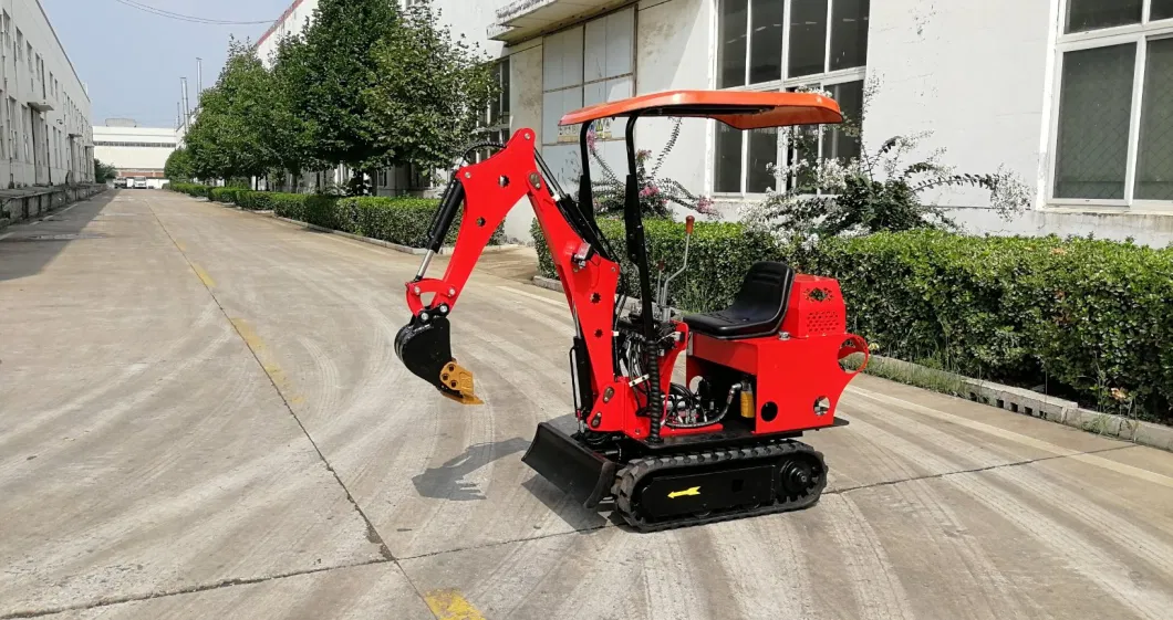 Mini 0.8t Rubber Crawler Excavator, Ordinary Engine Hydraulic Diesel Garden Mini Excavator