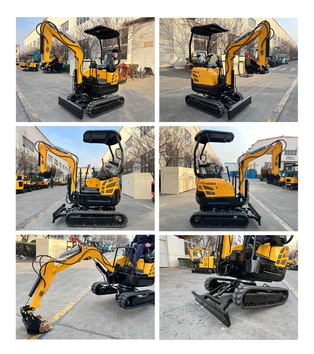 Best Selling 0.8 Ton 1 Ton 2.3 Ton New China CE ISO Small Digger Crawler Hydraulic Farm Garden Diesel Used Mini Excavator Cheap Factory Price for Sale