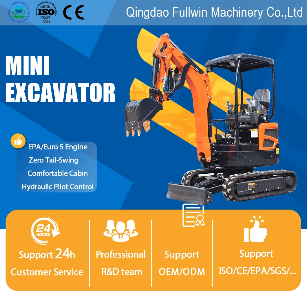 CE EPA Euro 5 China Wholesale Compact Mini Excavators Prices with Diesel Engine