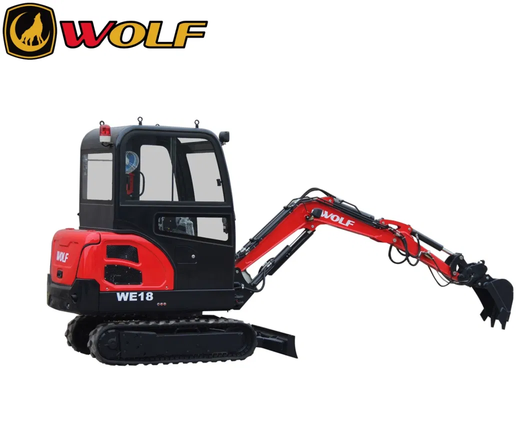 Wolf 1.8ton Hydraulic Diesel Small Mini Excavator with Swing Arm