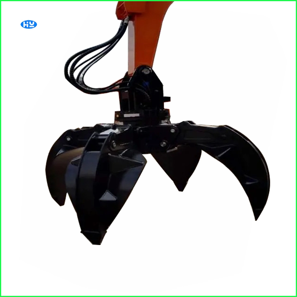 Hydraulic Rotating Rock Stone Grapple with 5 Fingers Stone Grapples Rock Grapples Mechanical Grabber for Excavator Quick Installation Grabber Excavator