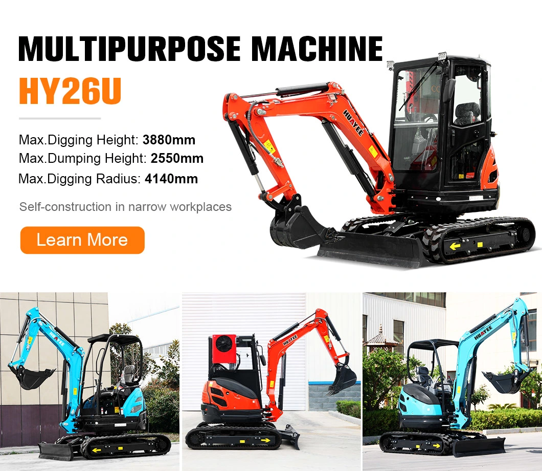 Huyee Factory Crawler Euro 5 EPA 4 Engine 2.5ton Small Digger 2ton 3.5 Ton Hydraulic Construction 3500kg Diggers 5 Ton Mini Excavator for Sale Prices with Thumb