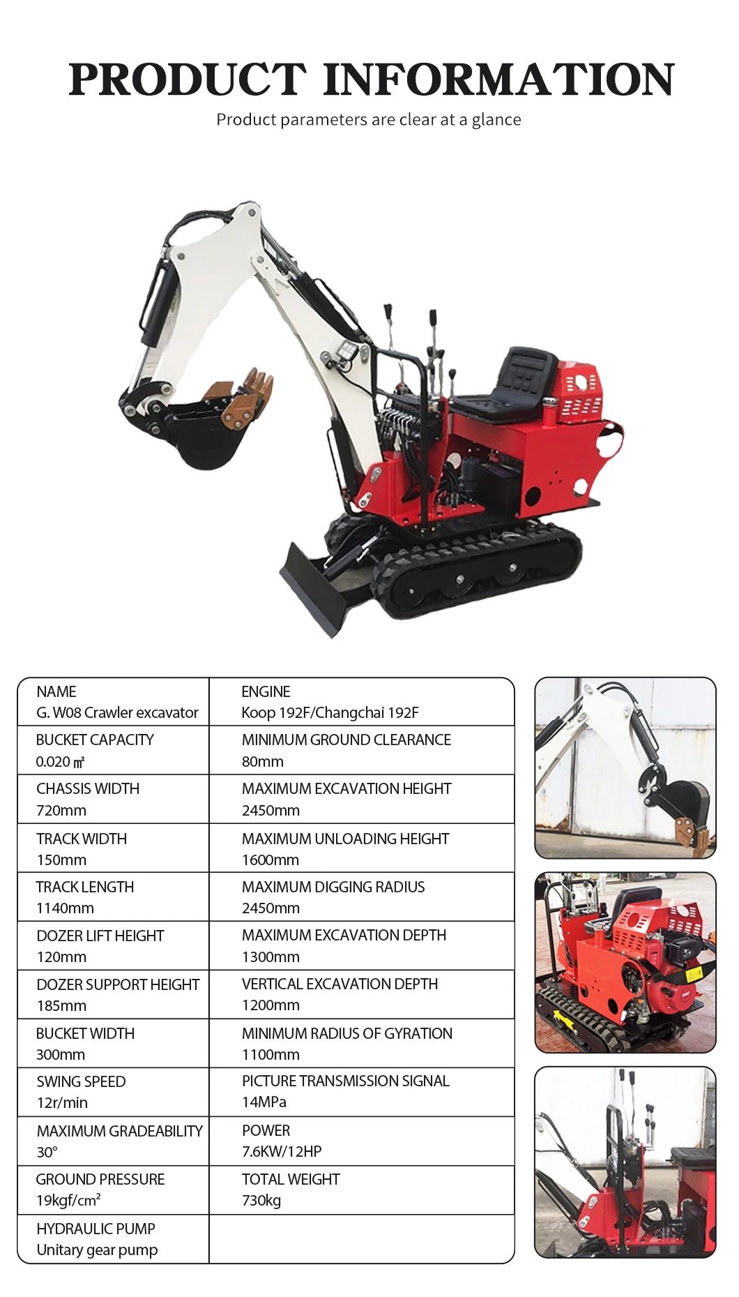 Mini Excavator 1ton 0.8ton 1.5ton 1.7ton 2.0ton Crawler Electronic Mini Digger Diesel Hydraulic CE ISO EPA4 Euro5 Wholesale Flexible Chasis Excavator