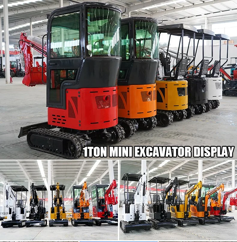 Free Shipping Brand New Small 0.8 1 Ton Mini Crawler Diesel Excavator 1000kg Diesel Electric Mini Excavator Euro V EPA Compliant