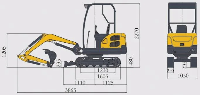 Wolf 1.8ton Hydraulic Diesel Small Mini Excavator with Swing Arm