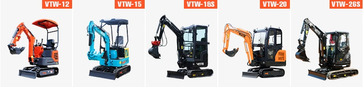 Free Aftersales 1 Ton 2ton Mini Excavator Customization Color Crawler Compact Digger Road Construction Mini Excavator for Sale