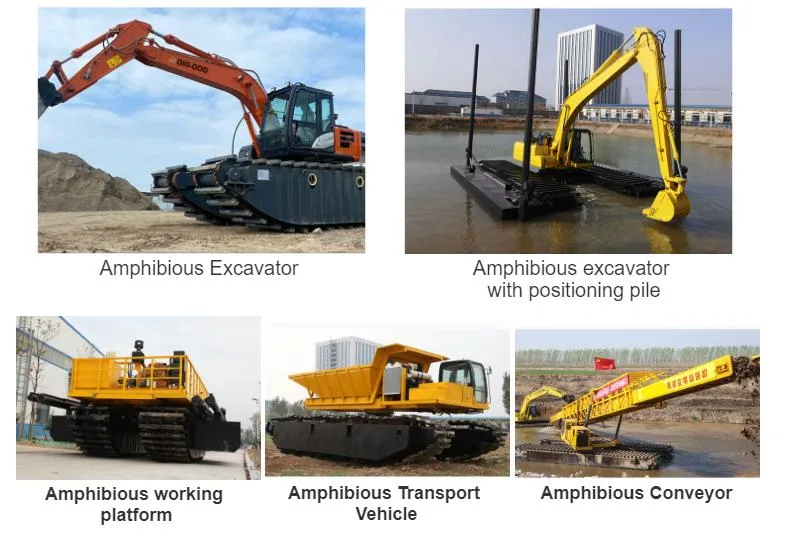 3-50 Ton Long Reach Pontoon Mini Excavator Amphibious Excavator for Sale