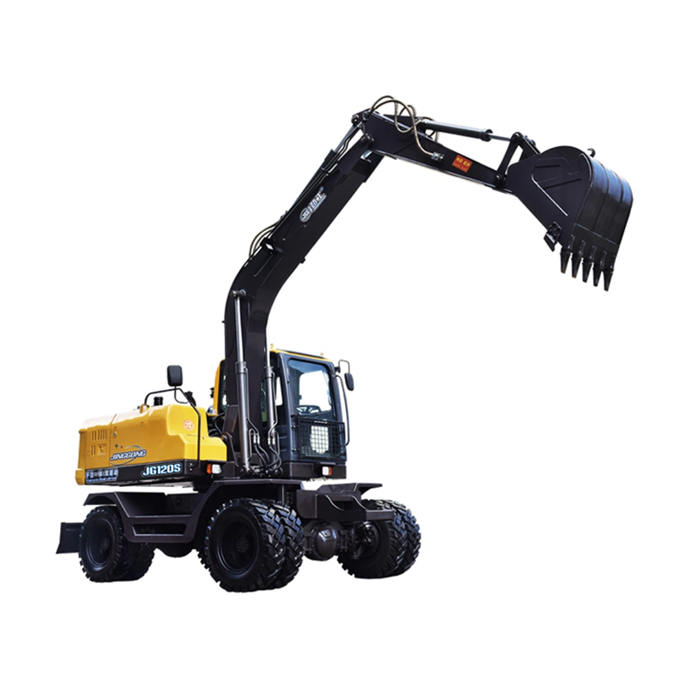 Jinggong 120s Heavy Equipment Wheel Excavator 10 Ton Digger Cable Operated Excavator