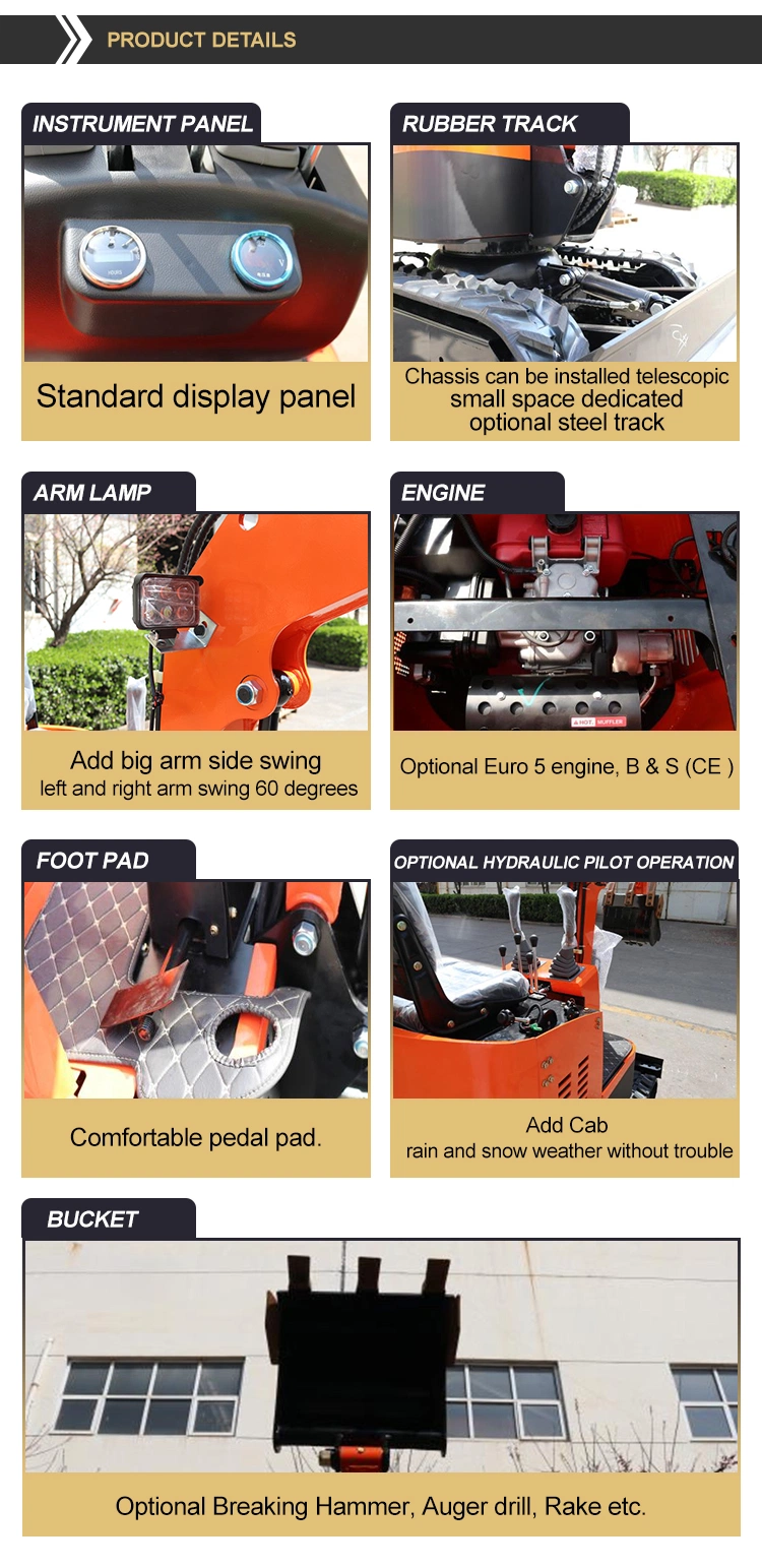 Popular Small Mini Tracked Excavator Easy Operation 1t Home Use for Garden and Farm Forestry and Agricultural Machinery Lk12