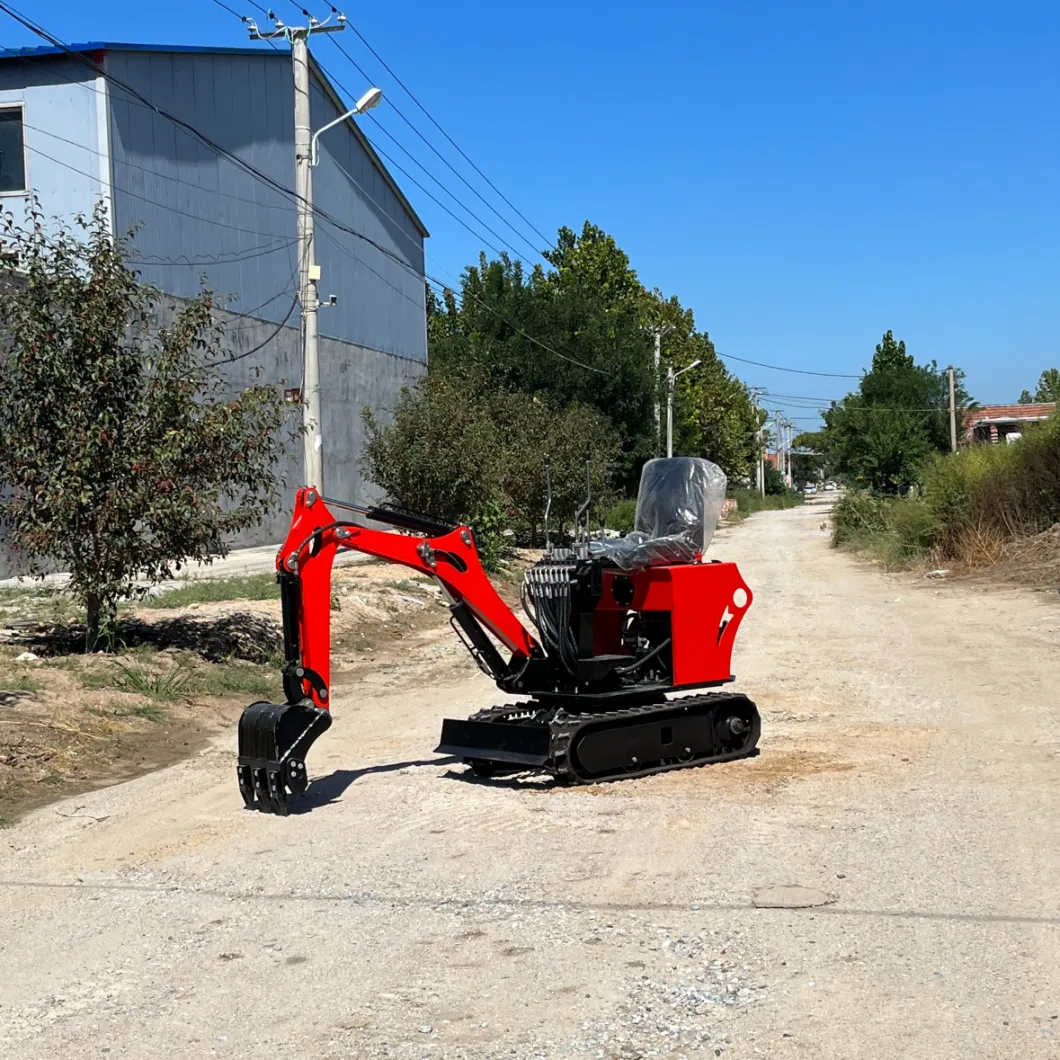 Home Garden Farm 1.2t Digging Pit Planting Trees Micro Small Digger Earthwork Projects Road Repair Municipal Construction Compact Mini Mining Crawler Excavator