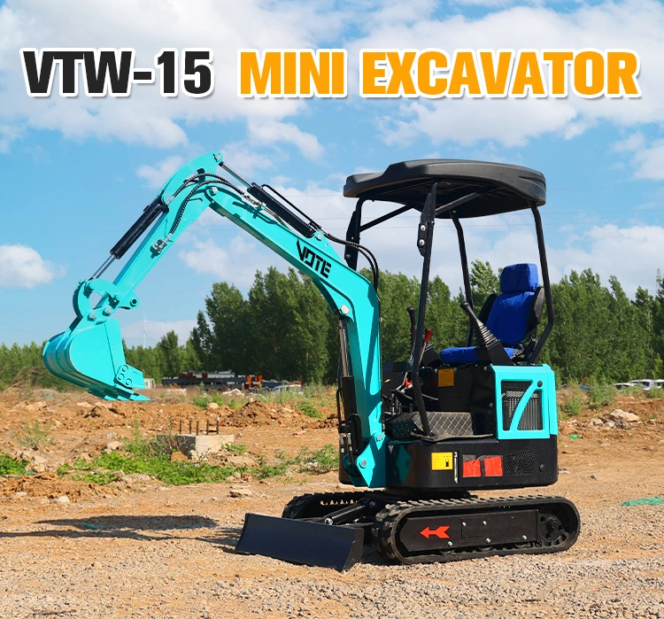 1.5ton Excavator Machine Electric Hydraulic Mini Small Micro Crawler Bagger Digger Mini Excavators