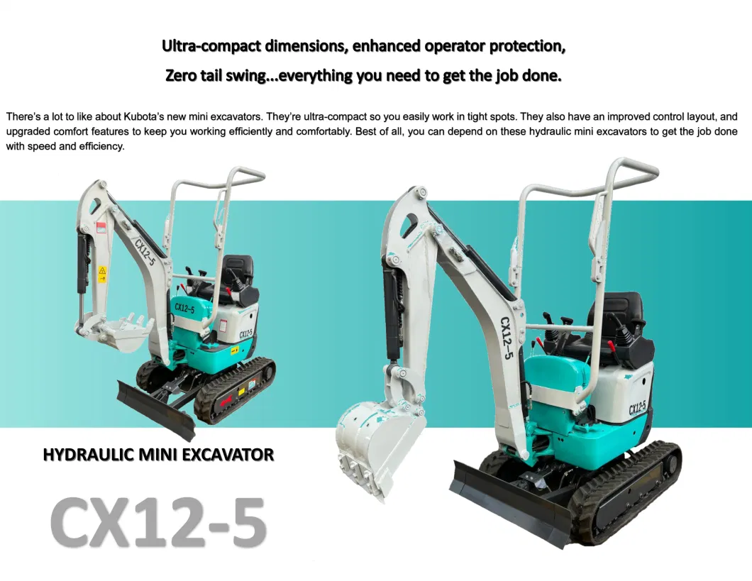 1.2 Ton Towable Nini Excavator, Ideal for Various Construction Sites