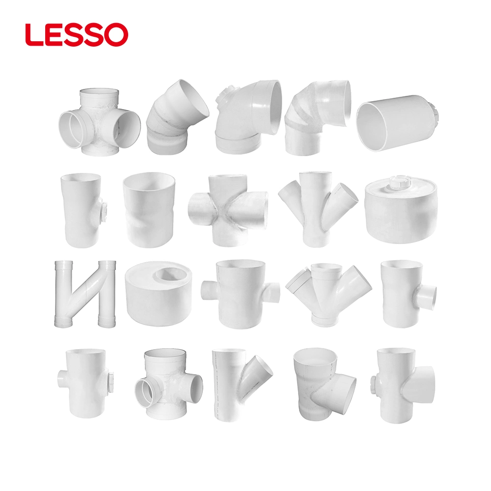 Lesso PVC-U Drainage Pipe Fittings Plastic Hydraulic Pipe Clamp with Screw