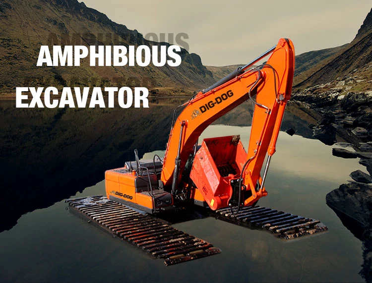 3-50 Ton Long Reach Pontoon Mini Excavator Amphibious Excavator for Sale