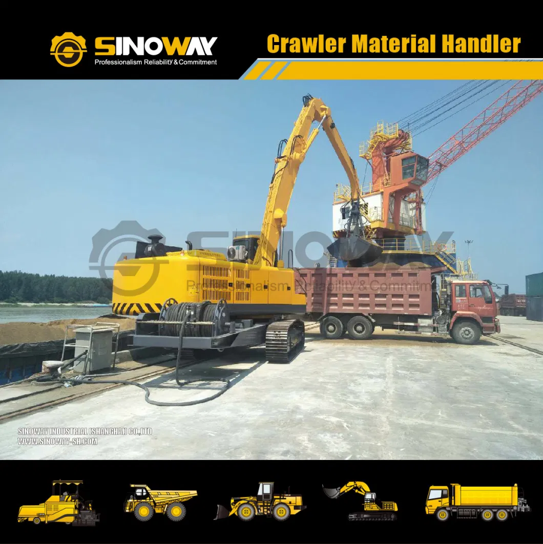 60ton Sinoway Heavy Duty Crawler Material Grabbing Handler