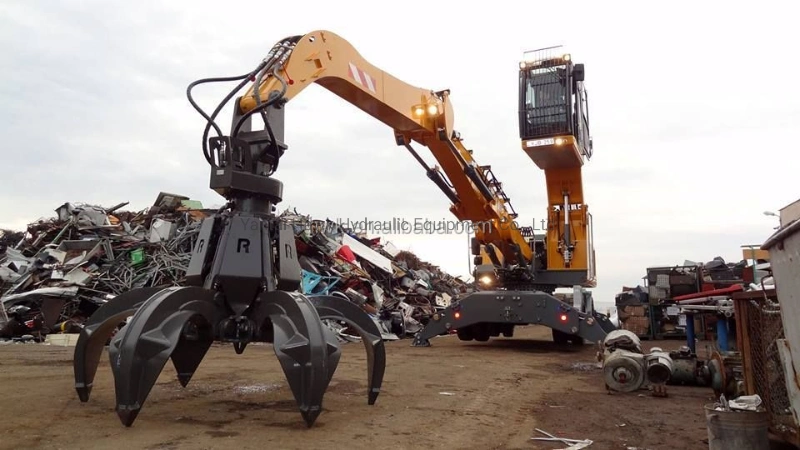 Excavator Demolition Attachment Hydraulic Rotating Grapple Orange Peel Grab