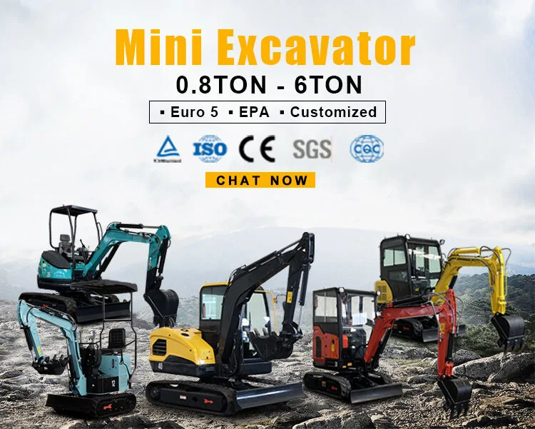 Sdjgchina High Quality Small Extra Large 1t 1.2 1.5 1.6 1.8 Mini Ton Excavator Crawler Excavator