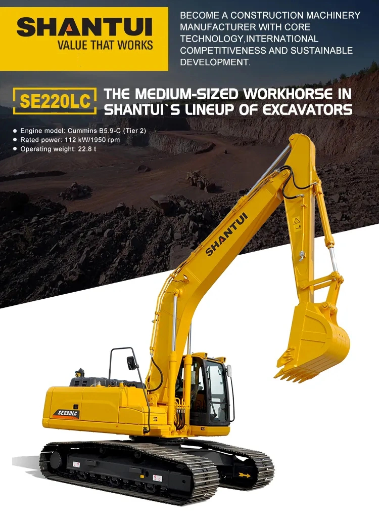 CE China High Quality Good Shantui Medium High Reach Demolition Excavator Se220LC