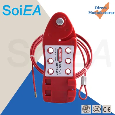 Red Universal Fish-Shaped Industry Safety Cable Lockout with Adjustable Wire Board