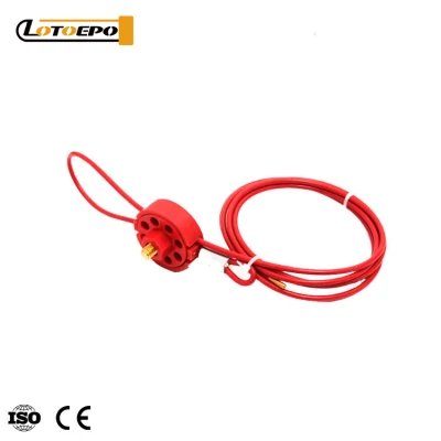 Lockout Tagout Cable Lock, Adjustable Steel Vinyl Coated Cable Lockout