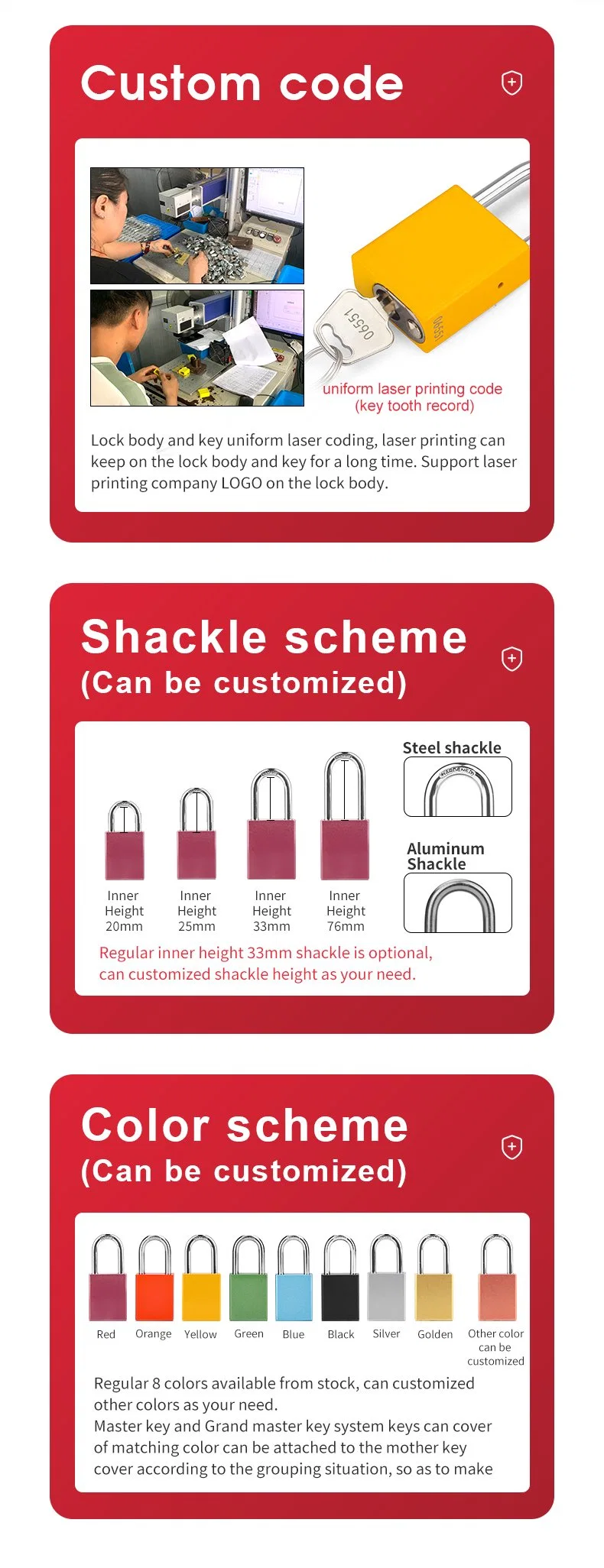 Bozzys Industrial OEM Aluminum Safety Padlock