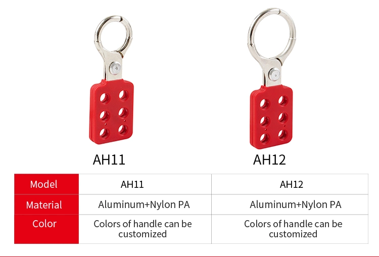 OEM Red Plastic Covered Handle Padlock 6 Holes Lockout Hasp