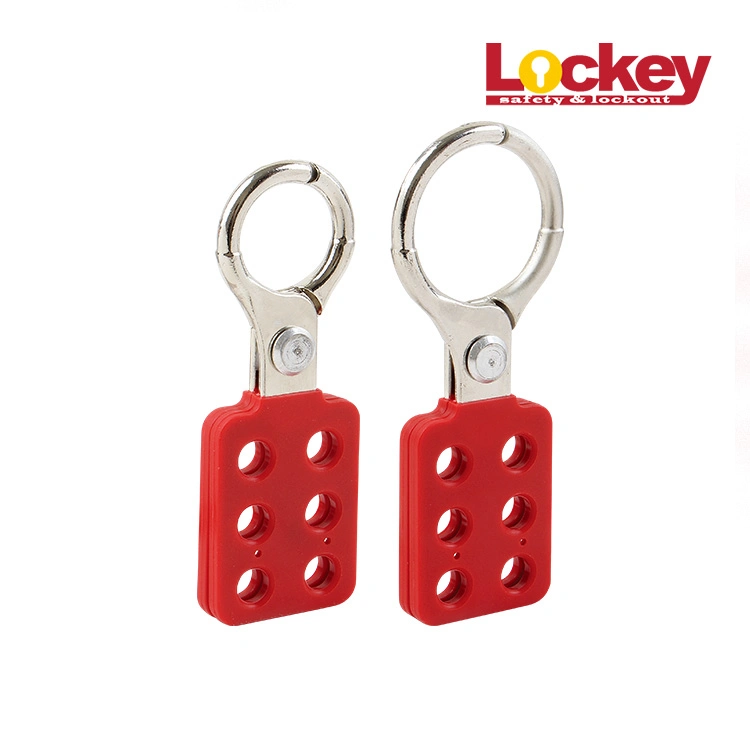 OEM Red Plastic Covered Handle Padlock 6 Holes Lockout Hasp