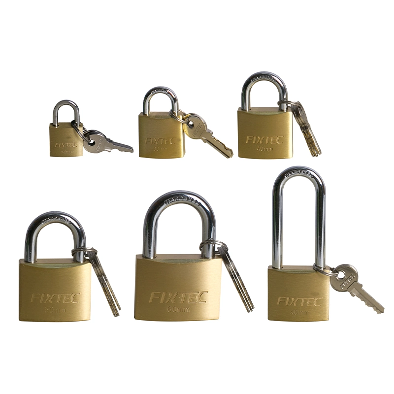 Fixtec Heavy Duty 20mm/30mm/40mm/ 50mm/60mm Antique Pad Lock Padlock Brass with 3 Same Key