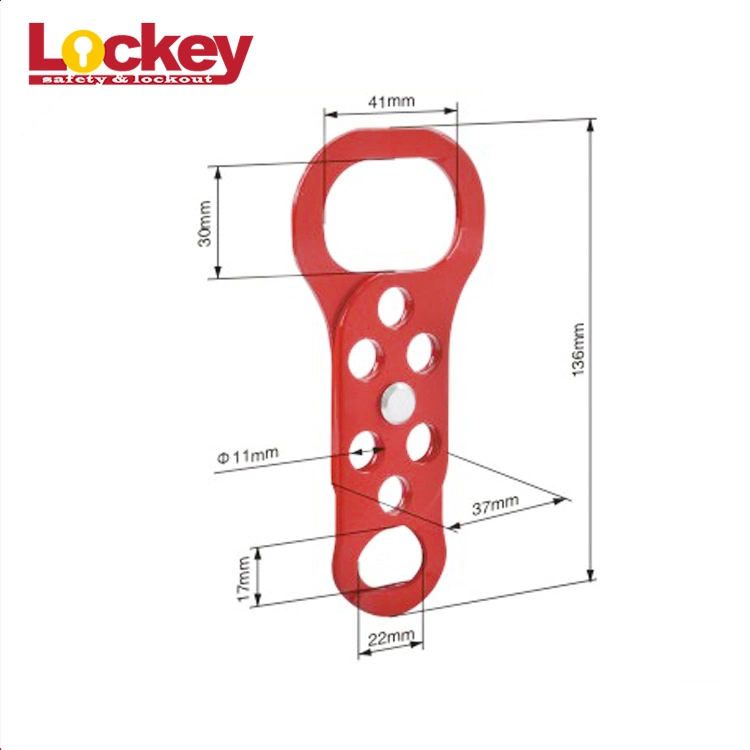 Industrial Six Holes Double-End Steel Safety Lockout Hasp