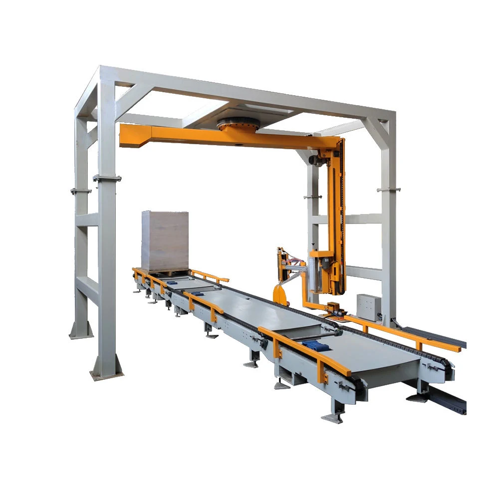 for Big Logistics Warehouse Pallet Stacking Safety High Effectively Rotary Arm Stretch Wrapper Solution