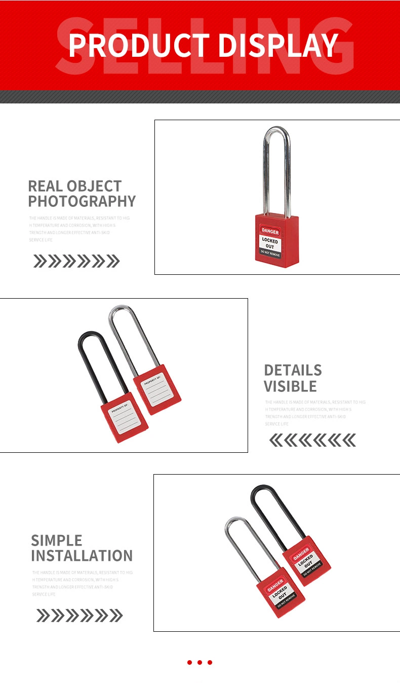 76mm Steel Shackle Industry Safety Padlock Safe Lock Durable Lockout Tagout