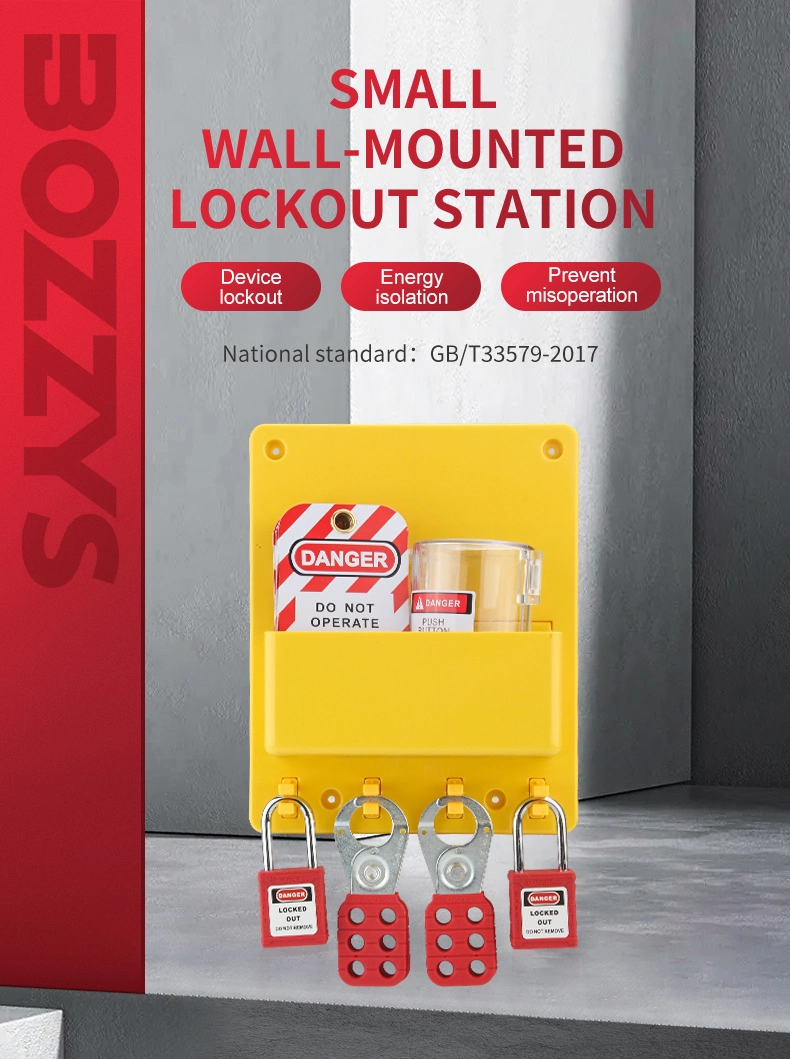 Compact Lockout Station with 4 Padlock Hook for Lockout Tagout