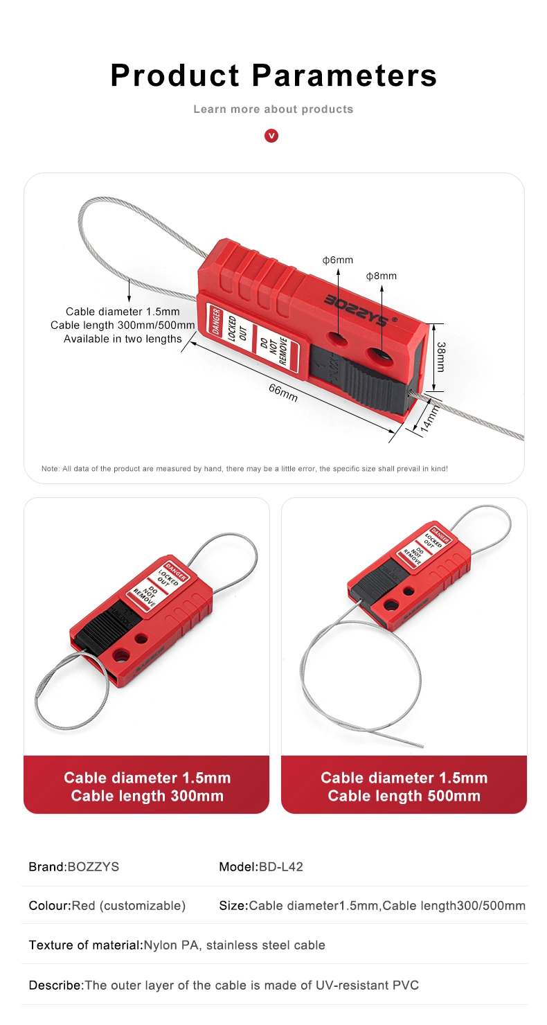 Plastic Nylon Cable Lockout with 500mm Cable