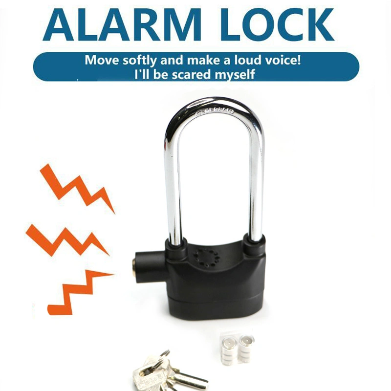 Heavy Duty Anti-Theft 110 dB Aluminum Alloy Keyed Alike Long Shackle Siren Alarm Padlock