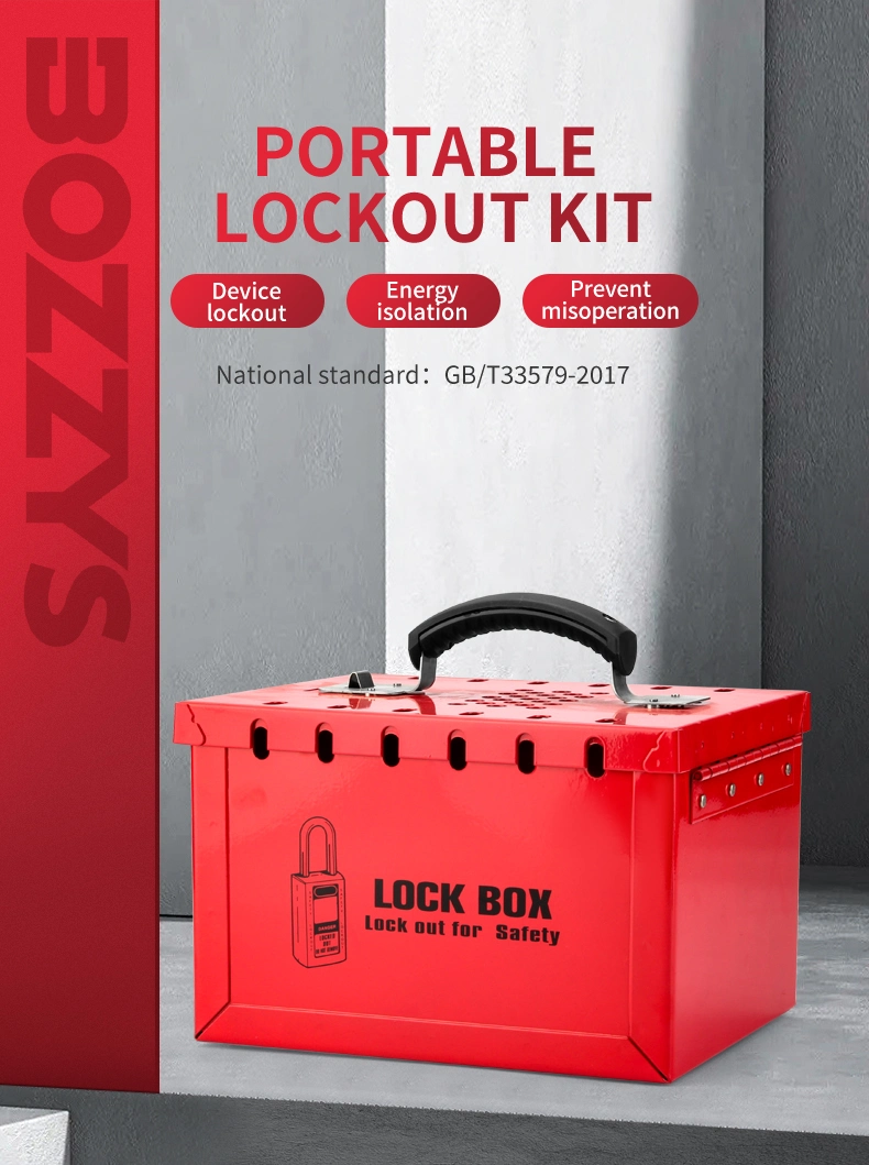 Bozzys Allow 12 Padlocks Steel Portable Safety Lockout Box