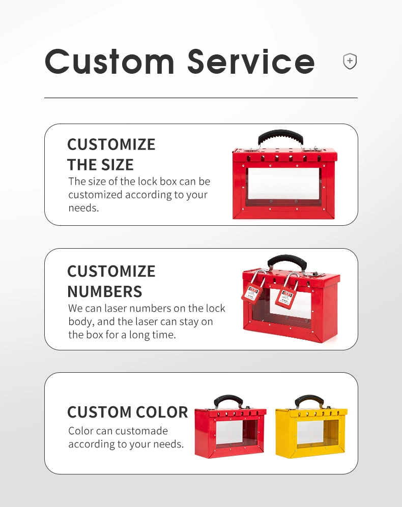 Group Lockout Box with Transparent Cut out at Both Side
