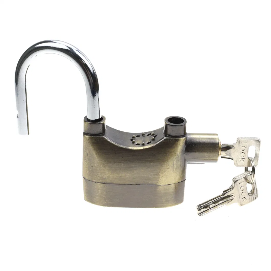Waterproof Siren Straight Shackle Alarm Padlock with 3 Keys (YH1659)