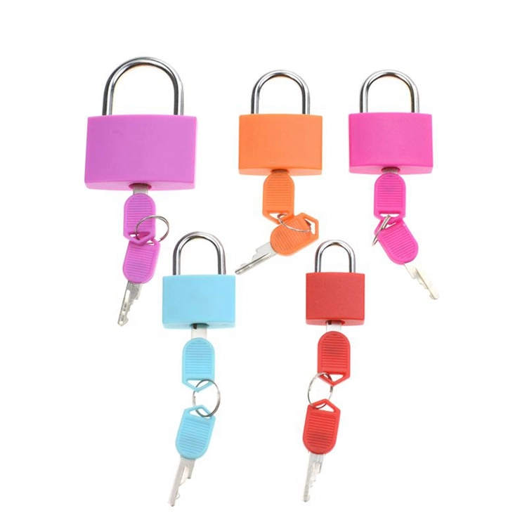 Colorful Plastic Covered Iron Padlock with Keys