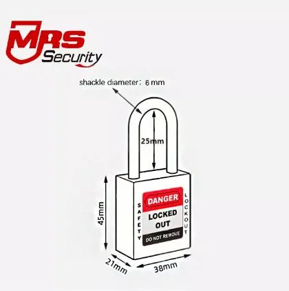 Master Lock Padlock 25mm Security Padlocks Lockout Nylon Shackle Isolationpadlock