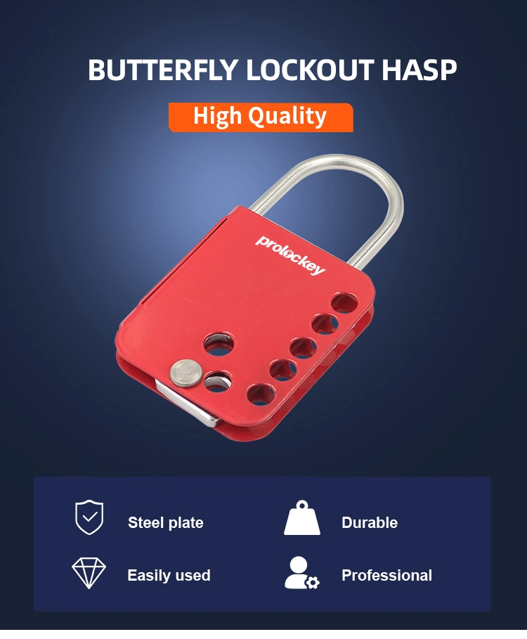 Prolockey Industrial Safety Lockout Steel Hasp with 7 Holes